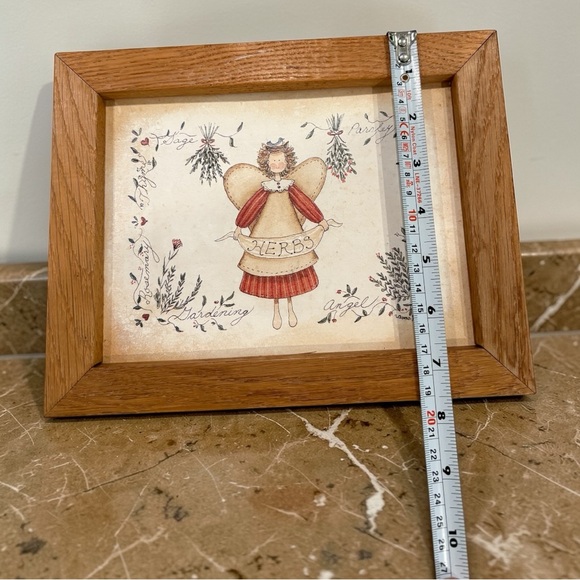 Vintage Barbara Mock Angel Herbs Artwork • Cottagecore Kitchen Hanging Decor EUC - Picture 7 of 8